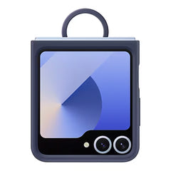 A Photo Of Samsung Z Flip6 Silicone Case with Built-In Ring | Ultra-Slim, Non-Slip Grip, Sleek Design