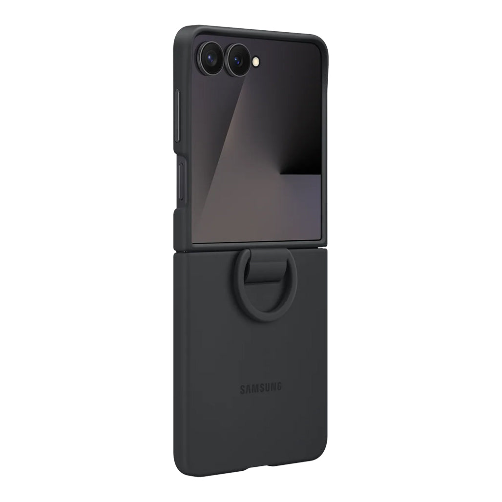A Photo Of Samsung Galaxy Z Flip7 Silicone Ring Case - Black -  EF-PF766TBEGUS