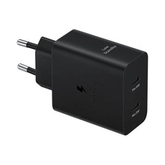 A Photo Of Samsung 50W PD Power Adapter T5020 with 5A USB-C to USB-C Cable - Dual-Port Fast Charger for Multi-Device Compatibility