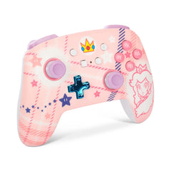 A Photo Of PowerA Princess Peach Plaid Enhanced Wireless Controller for Nintendo Switch