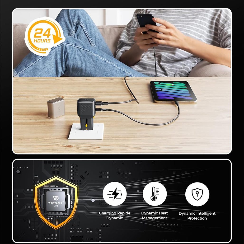 A Photo Of Voltme VITO Go EzTravel 35W GaN III Dual-Port USB-C Fast Charger - Compact Travel Charger Plug