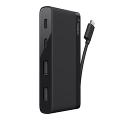A Photo Of Belkin USB-C 4-Port Mini Hub – Compact USB-C and USB-A Expansion Adapter for Laptops