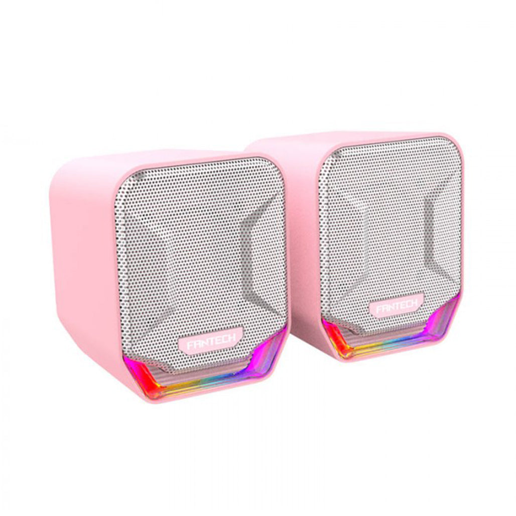 A Photo Of Fantech GS202 SONAR - USB RGB Gaming & Music Speaker (Pink Sakura Edition)