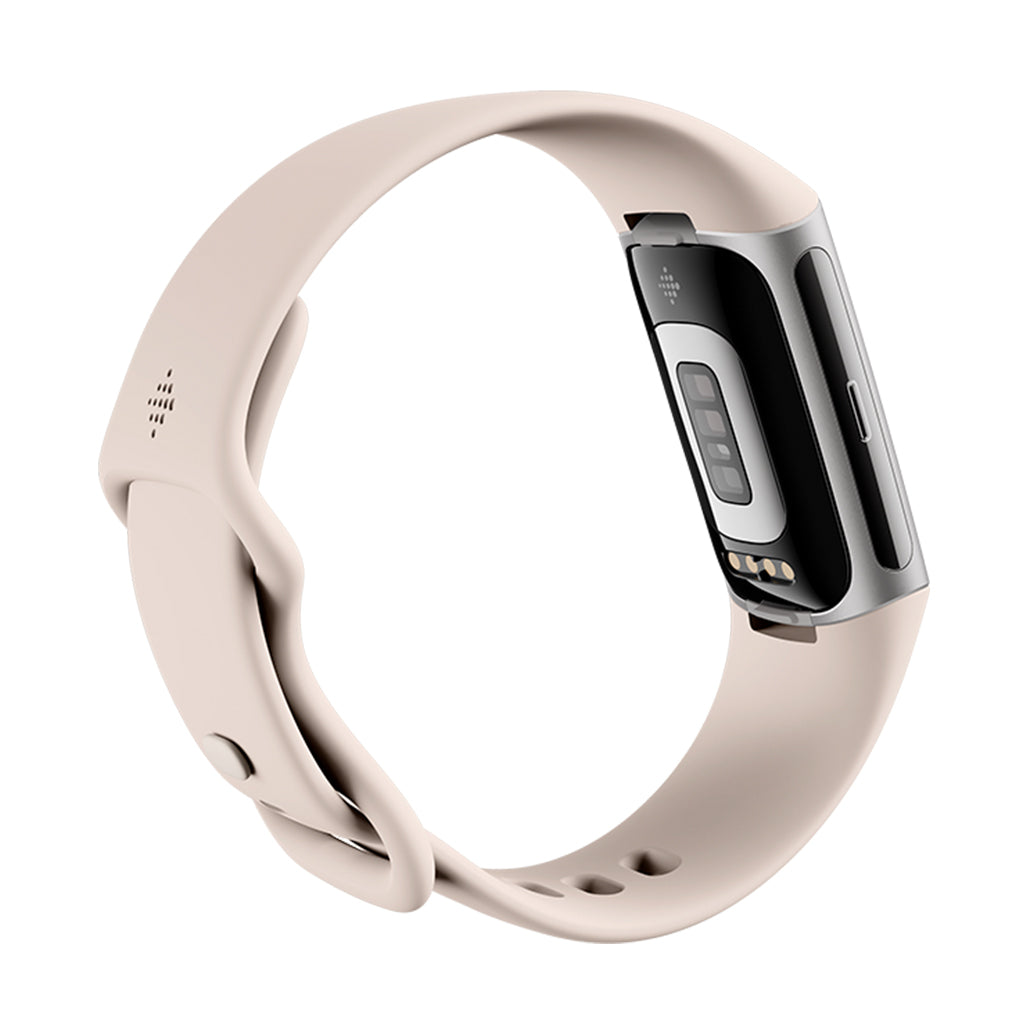 A Photo Of Fitbit Charge 6 - Premium Fitness Tracker - Porcelain/Silver Aluminum