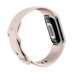 A Photo Of Fitbit Charge 6 - Premium Fitness Tracker - Porcelain/Silver Aluminum