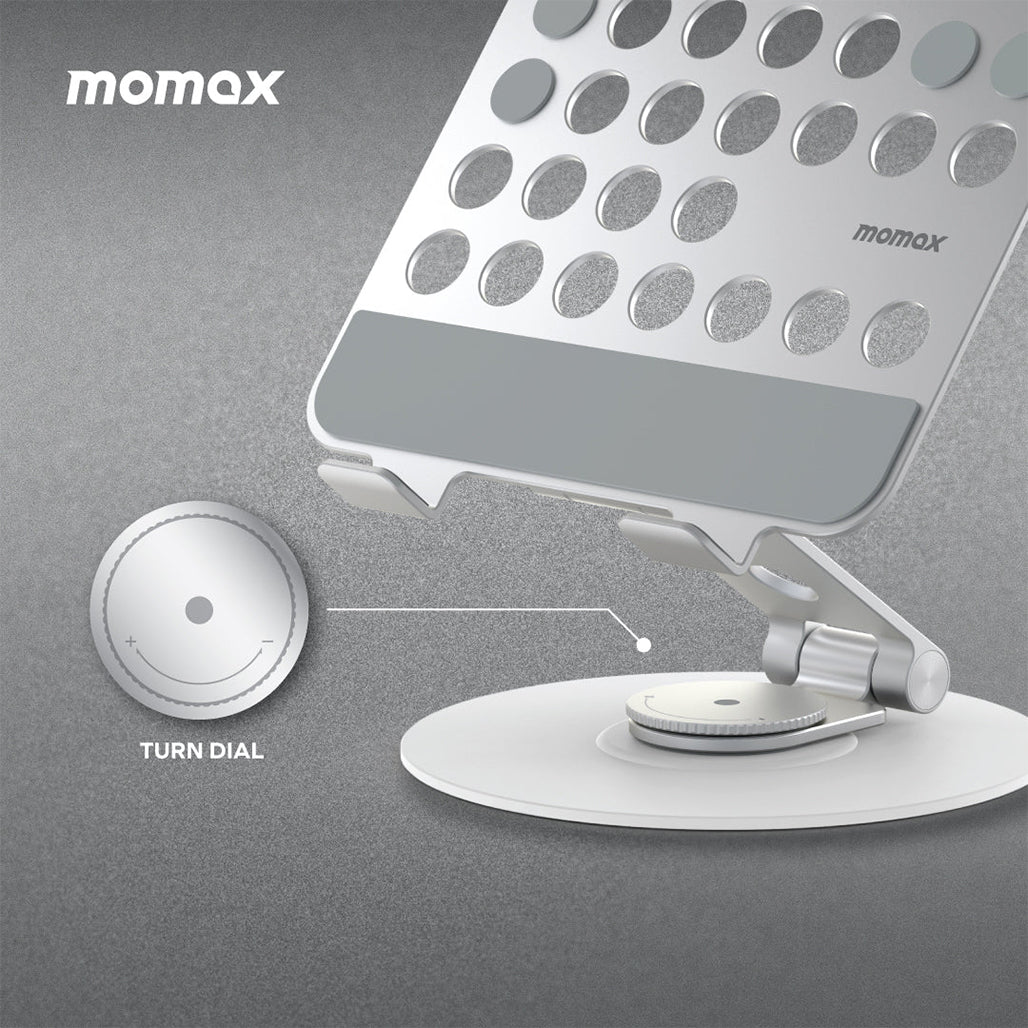 A Photo Of Momax Fold Stand Mila - Rotatable Tablet Stand with 360° Rotation and Heat Dissipation