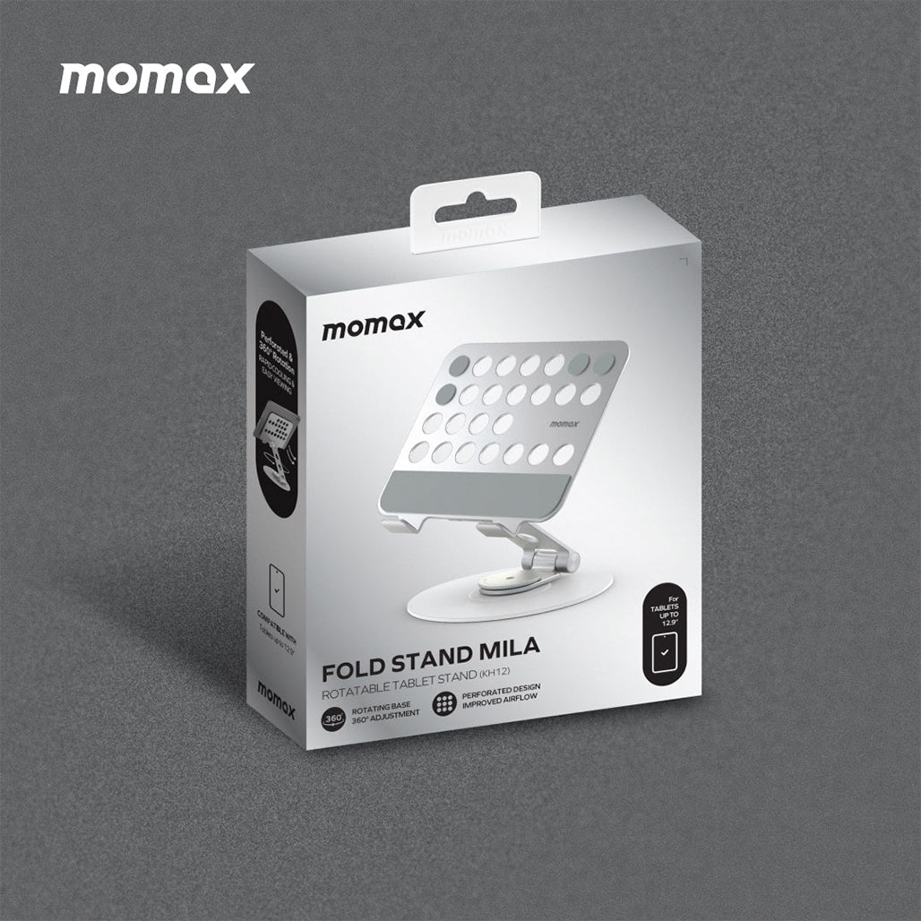 A Photo Of Momax Fold Stand Mila - Rotatable Tablet Stand with 360° Rotation and Heat Dissipation