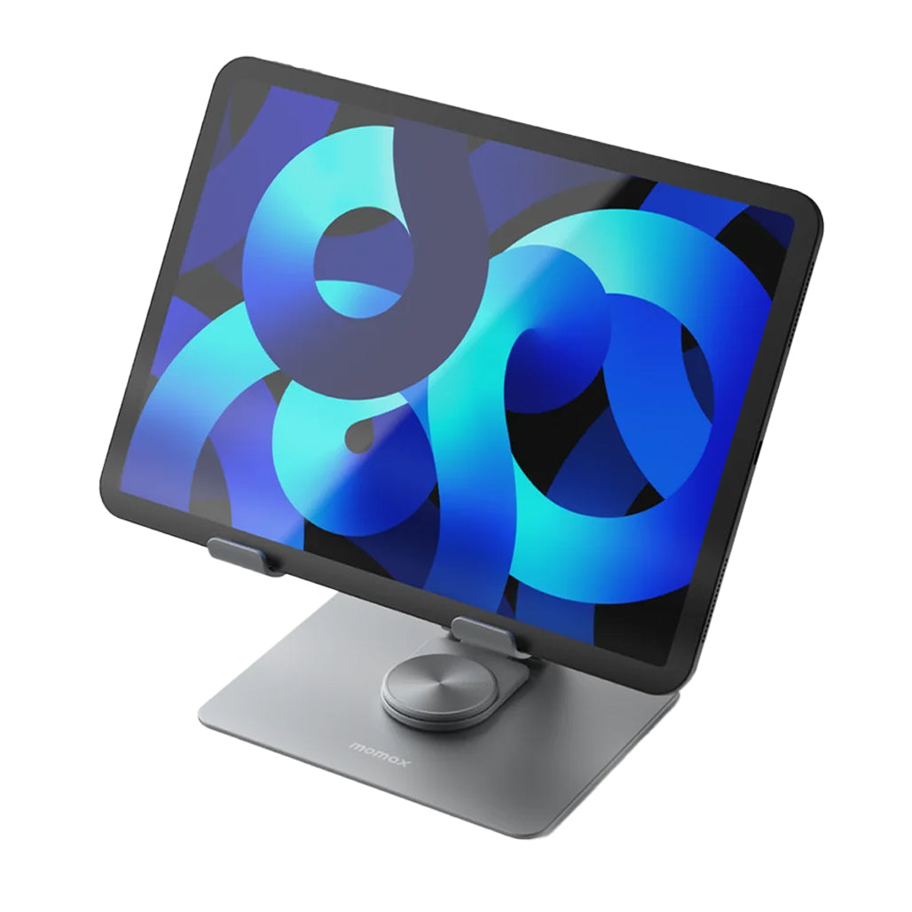 A Photo Of Momax Fold Stand Swivel Tablet Holder - 360° Rotatable with Ultra-Stable Design for 10.5 to 12.9-Inch Tablets