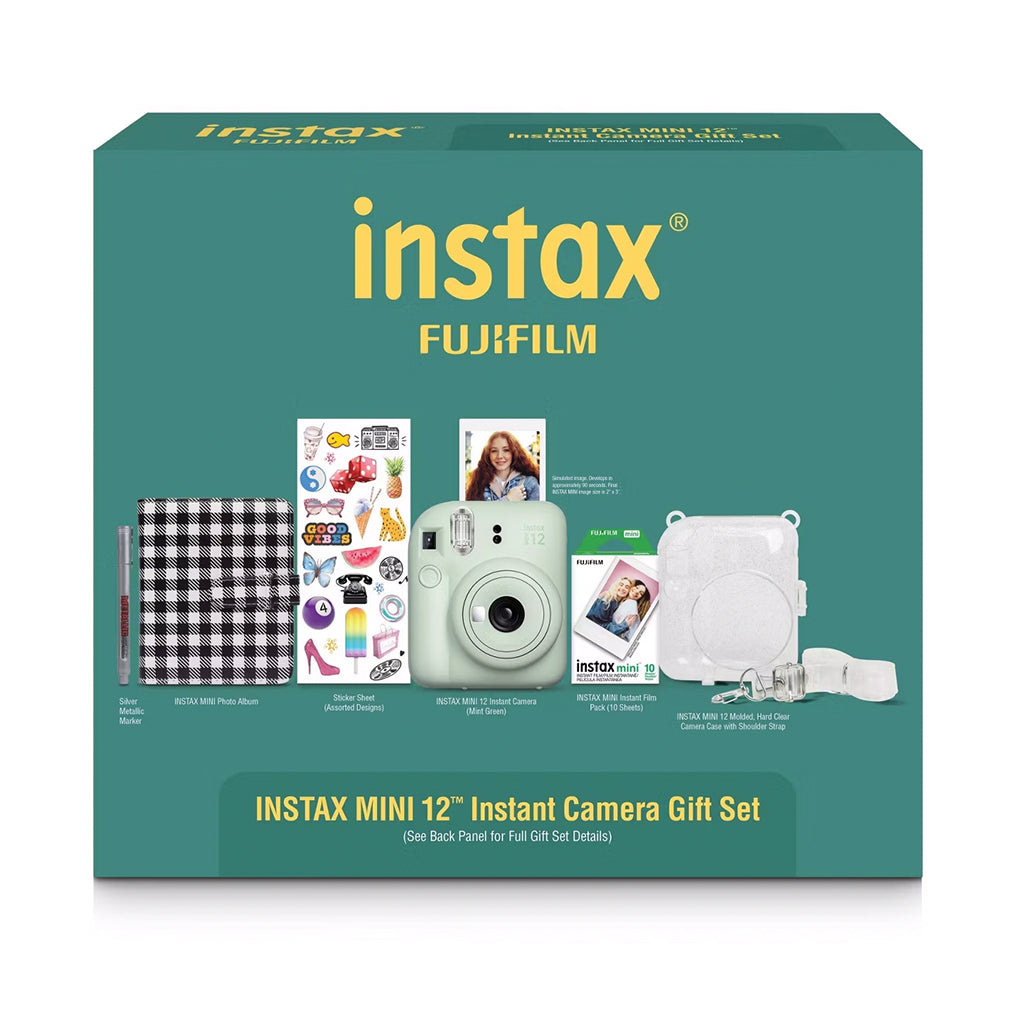 A Photo Of Fujifilm Instax Mini 12 Holiday Bundle - Instant Camera Gift Set - Mint Green