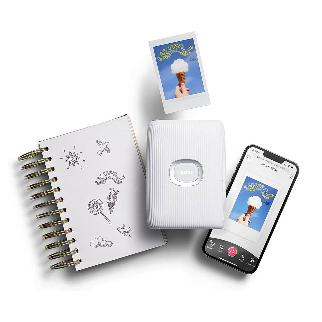 A Photo Of Fujifilm Instax Mini Link 2 - Smartphone Printer - Clay White