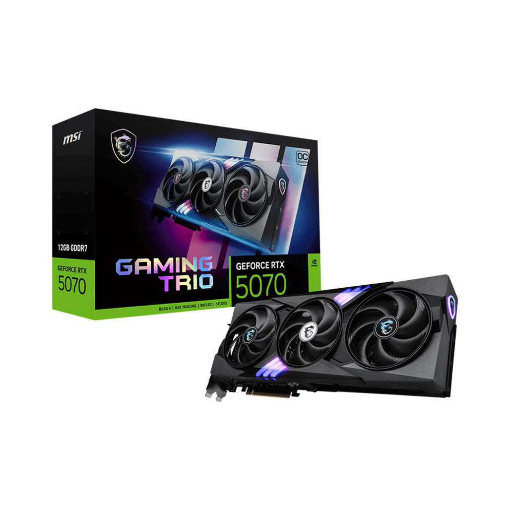A Photo Of MSI GeForce RTX 5070 12G GAMING TRIO OC – DLSS 4 AI Graphics Card with Blackwell Architecture