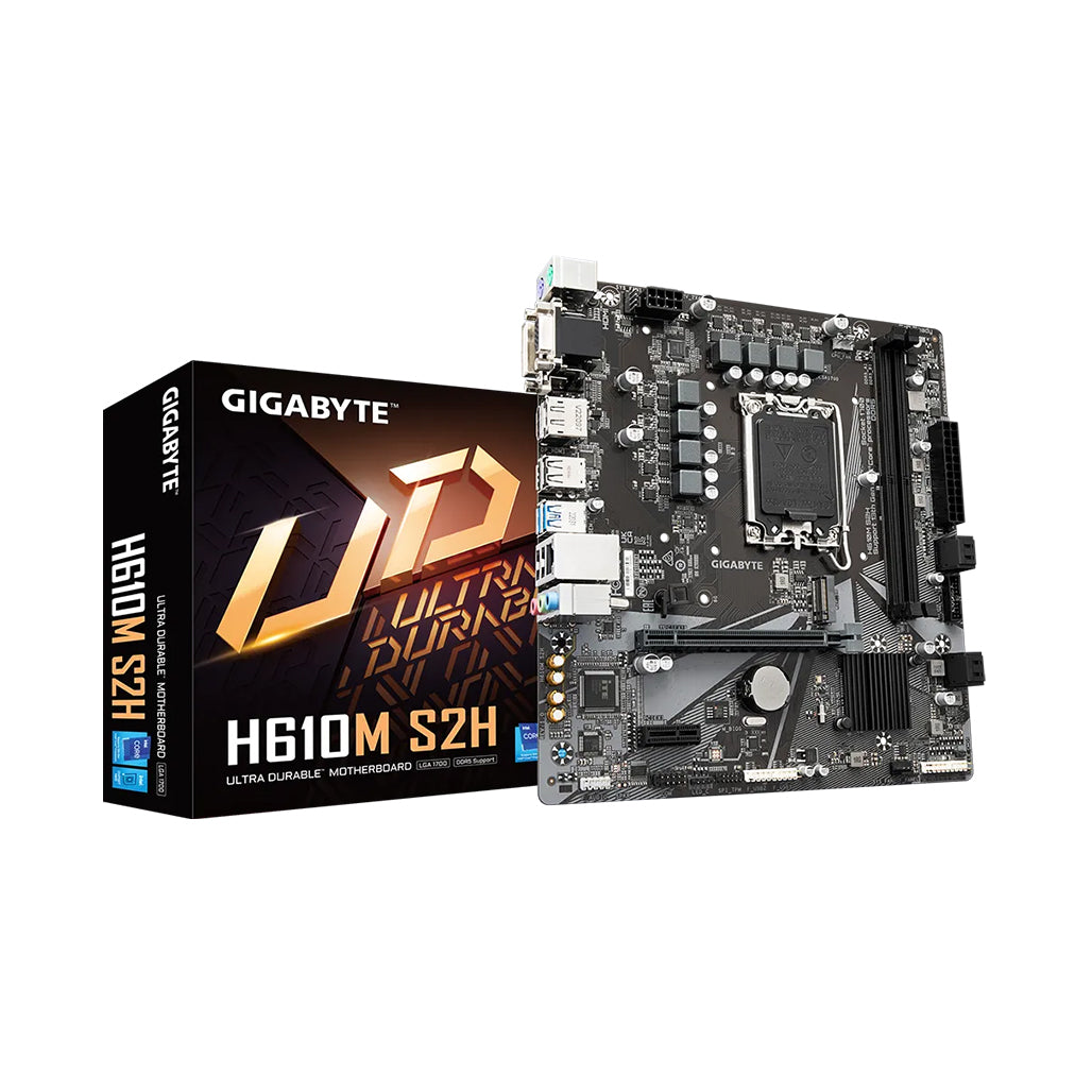 A Photo Of Gigabyte H610M S2H (rev. 1.0) Intel® H610 Motherboard – High-Performance Micro ATX Solution for 14th, 13th, and 12th Gen Intel® Processors