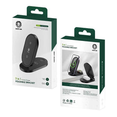 A Photo Of Green Lion GN3IN1FLDWCBK 3 In 1 Foldable Bracket Wireless Charger