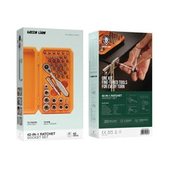 A Photo Of Green Lion 42-in-1 Ratchet Socket Tool Set – Heavy-Duty Hand Tools Kit with 72-Tooth Ratchet & 70 N·m Torque