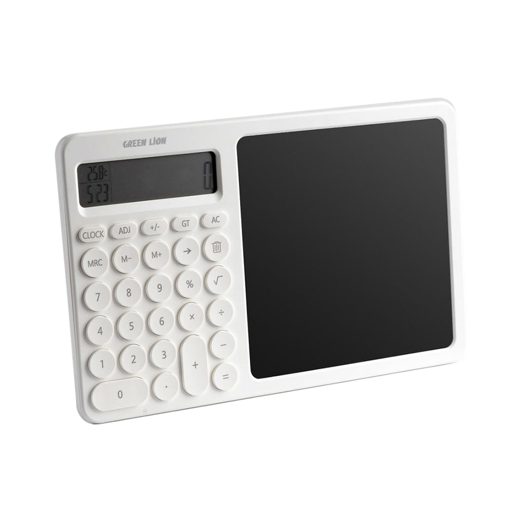 A Photo Of Green Lion CalcWrite Pro Calculator-Writing Pad Combo - White