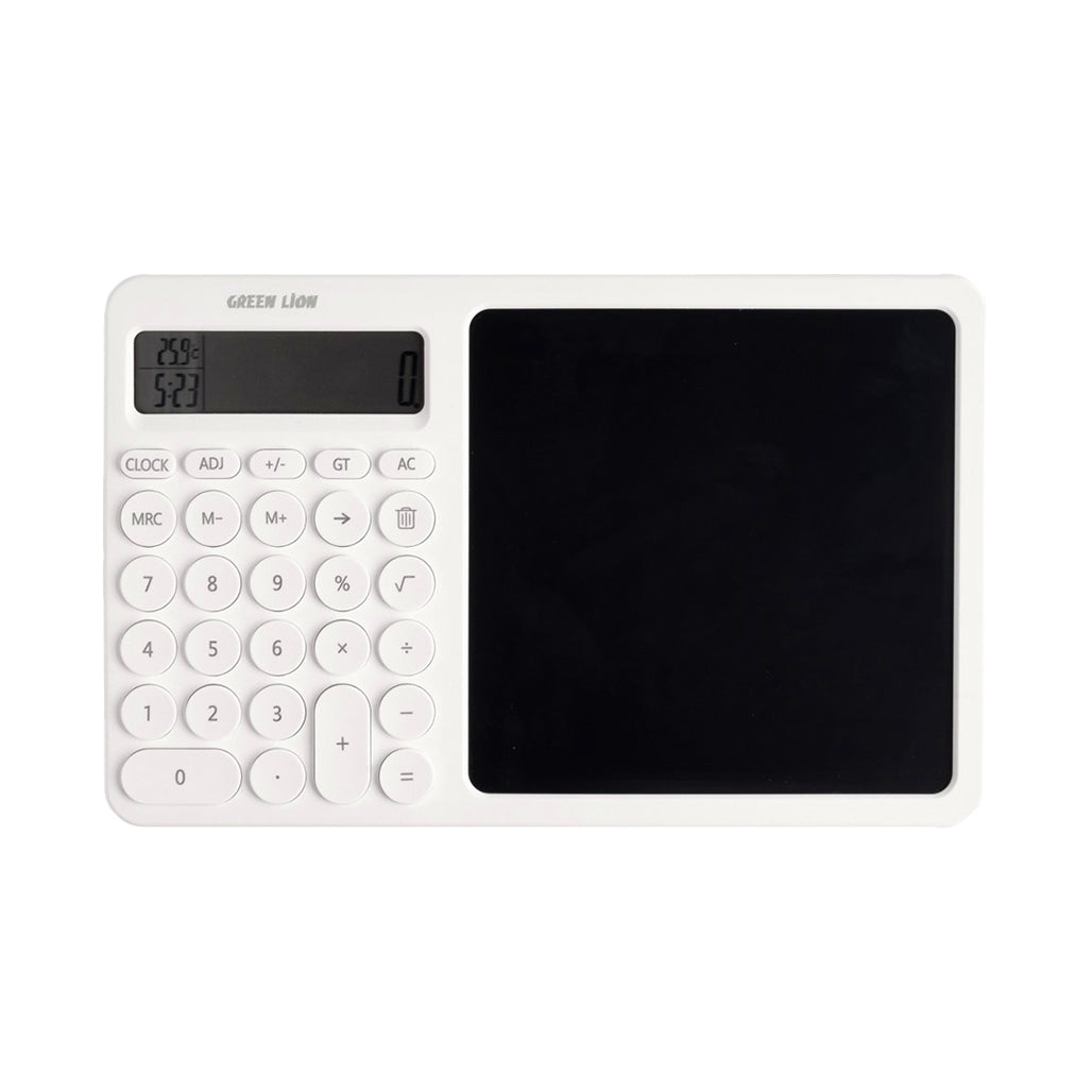 A Photo Of Green Lion CalcWrite Pro Calculator-Writing Pad Combo - White