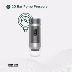 A Photo Of Green Lion Campinas Portable Espresso Machine – 150mL - Gray