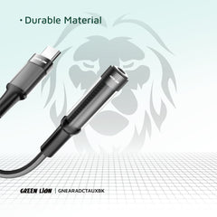 A Photo Of Green Lion Earphone Adapter USB-C to 3.5 Aux 12CM - Black