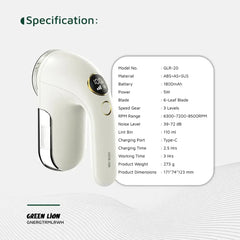 A Photo Of Green Lion ErgoTrim Digital Fabric Remover - White