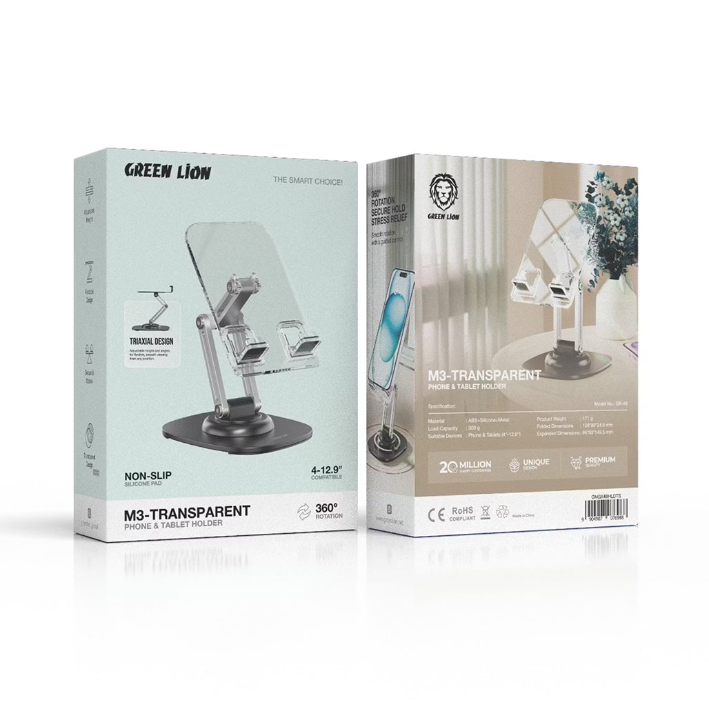 A Photo Of Green Lion M3 Transparent Phone & Tablet Holder – GNGX48HLDTS