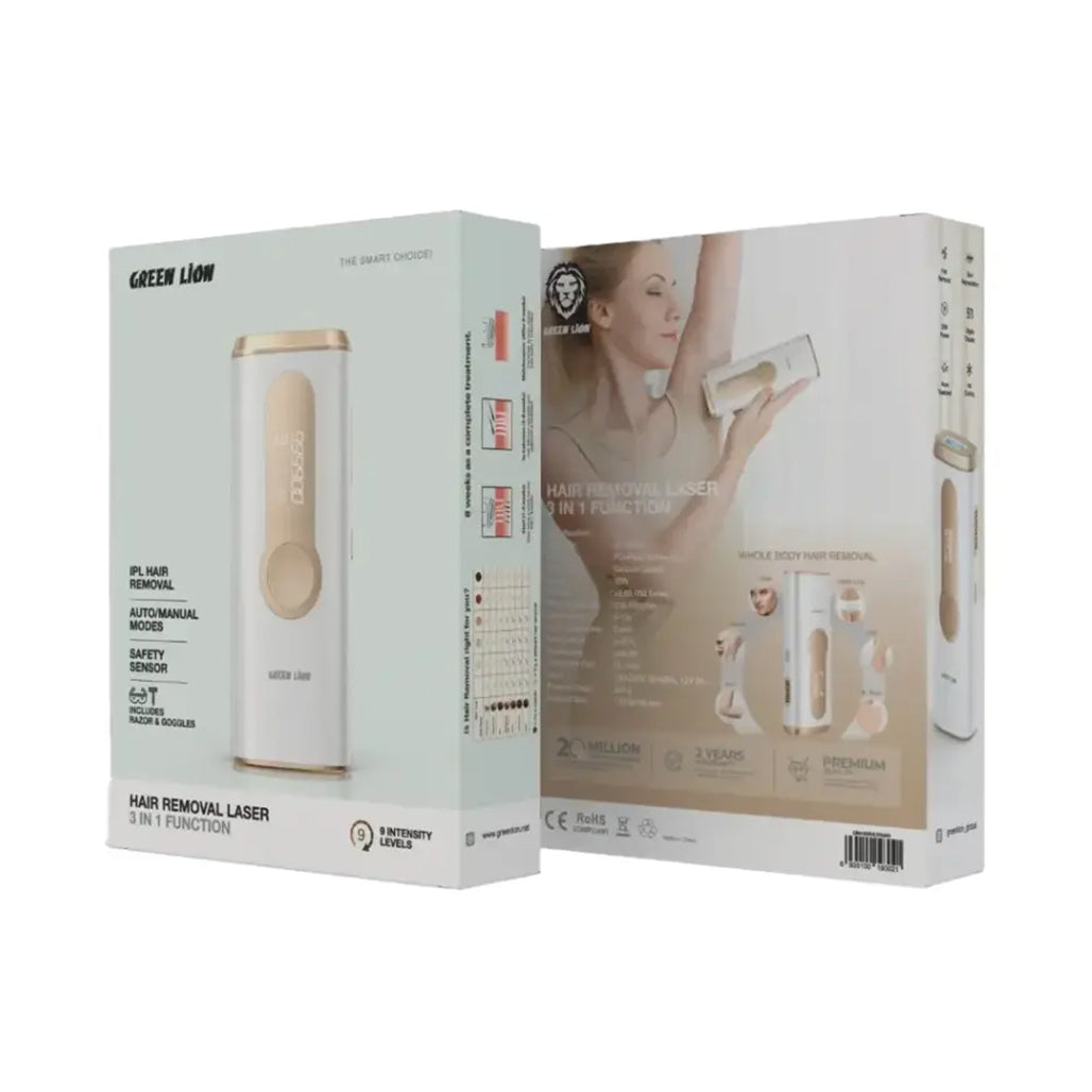 A Photo Of Green Lion 3-in-1 Laser Hair Removal Device – IPL with Skin Rejuvenation & Acne Treatment – White
