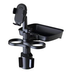 A Photo Of Green Lion Multi-Functional Car Cup Holder with Food Tray & Adjustable Phone Mount