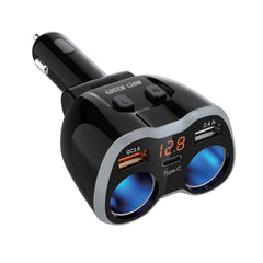 A Photo Of Green Lion GNMULTPCKTBK Multi-Port Car Charger Adapter - Black
