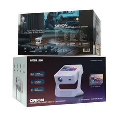 A Photo Of Green Lion Orion Portable Projector – White | High-Definition Home & Business Projection