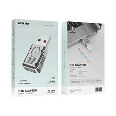 A Photo Of Green Lion USB-A to USB-C OTG Adapter 120W Fast Charging & 10Gbps Data Transfer – Silver