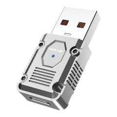 A Photo Of Green Lion USB-A to USB-C OTG Adapter 120W Fast Charging & 10Gbps Data Transfer – Silver