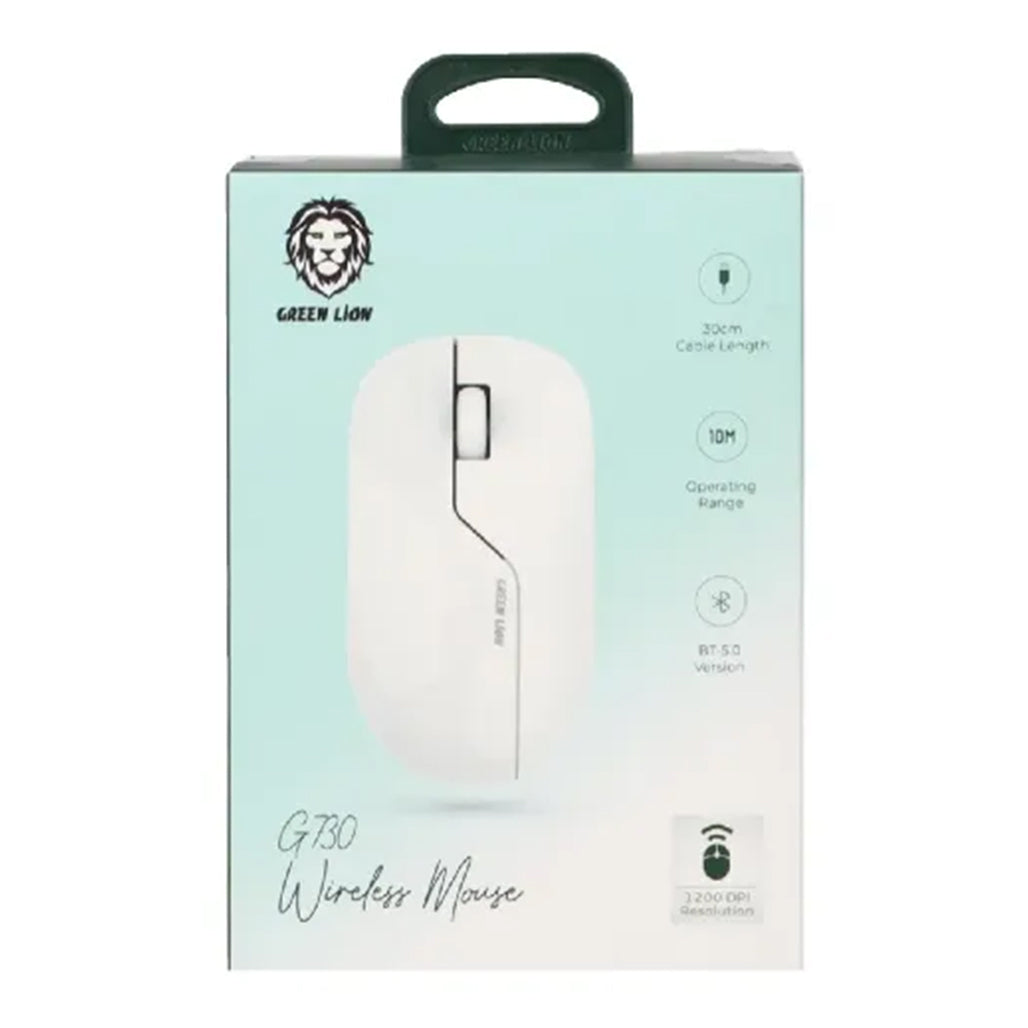 A Photo Of Green Lion G730 Wireless Bluetooth Mouse – 1200 DPI, Rechargeable 400mAh Battery, 10m Range, USB Nano Receiver