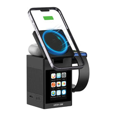 A Photo Of Green Lion Smart Station Pro LCD Display Wireless Charger with Speaker - Black