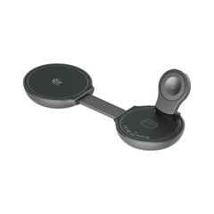 A Photo Of Green Lion Qi2.2 Tri-Charge 3-in-1 Wireless Charger – Gray
