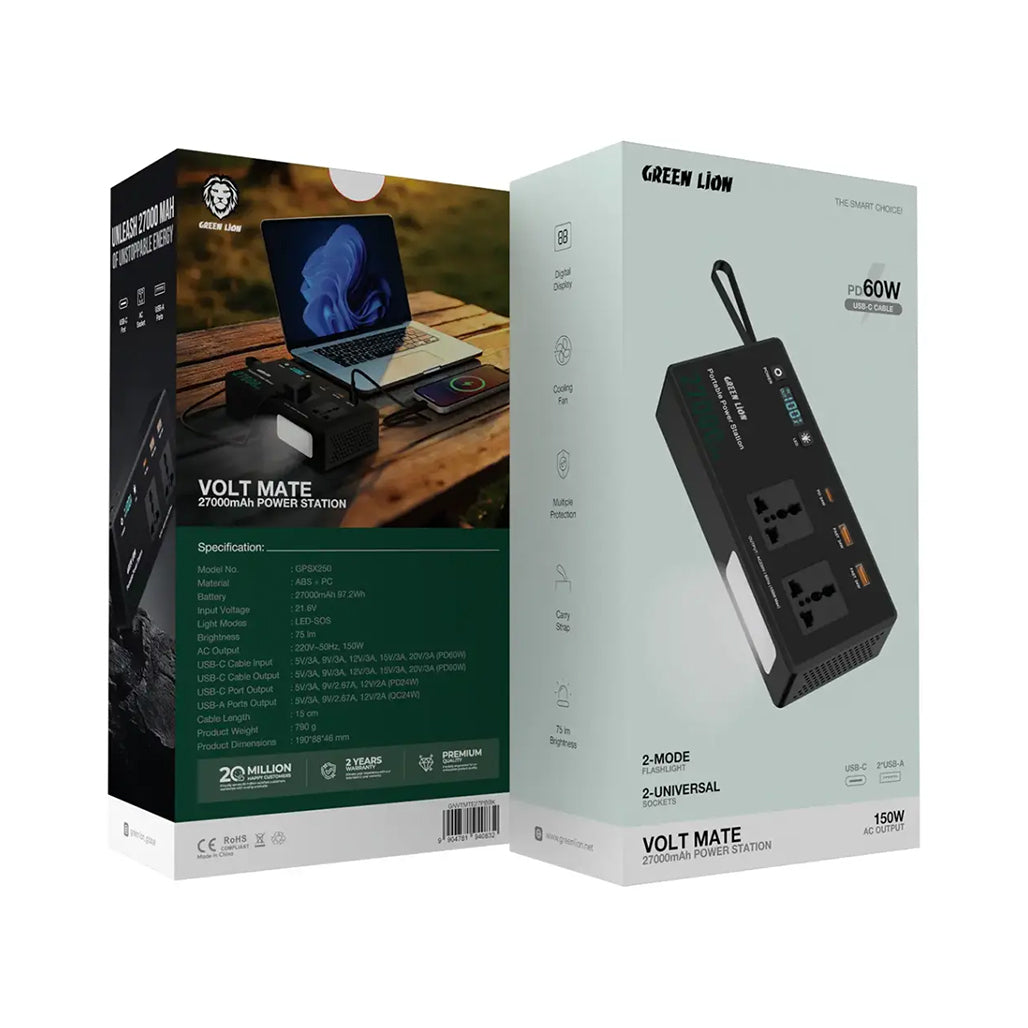 A Photo Of Green Lion Volt Mate 27000mAh Power Station - Black