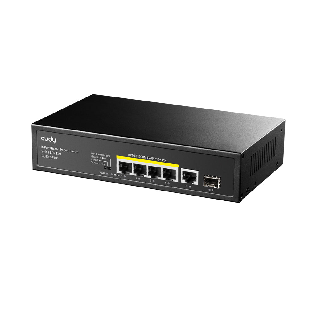 A Photo Of Cudy 5-Port Gigabit PoE+ Switch with 1 SFP Slot