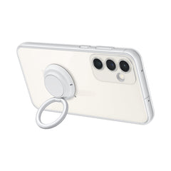 A Photo Of Samsung Galaxy S23 FE Clear Gadget Case with Kickstand Grip – Protective & Transparent Phone Cover