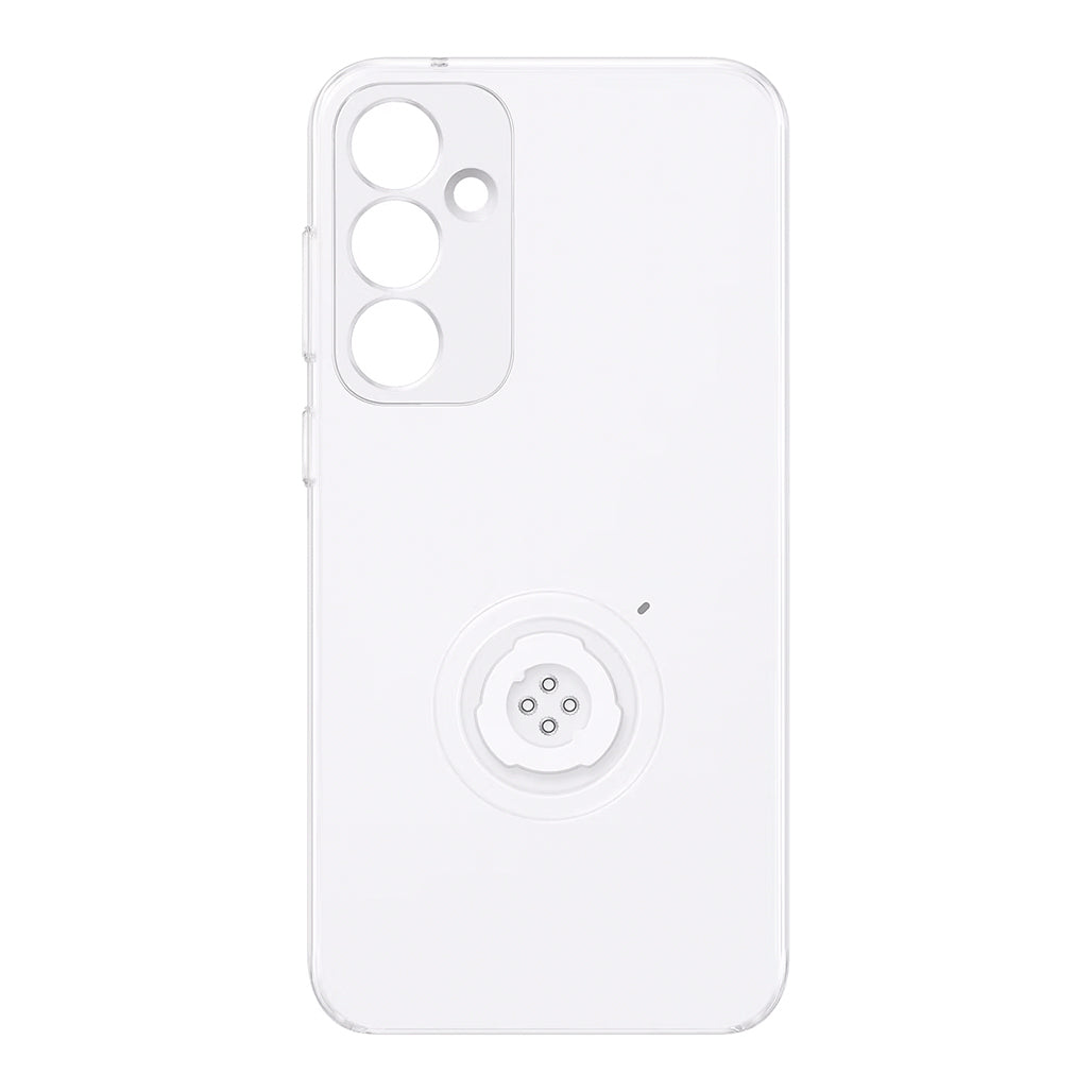 A Photo Of Samsung Galaxy S23 FE Clear Gadget Case with Kickstand Grip – Protective & Transparent Phone Cover