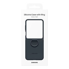 A Photo Of Samsung Galaxy Z Flip5 Silicone Case with Ring, Indigo Blue EF-PF731TNEGUS | Eco-Friendly, Stylish Protection