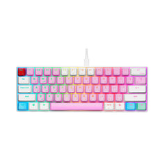 A Photo Of GamerTek GK60 Mini Gaming Keyboard - Cotton Candy | Mechanical RGB Compact Keyboard with Outemu Red Switches