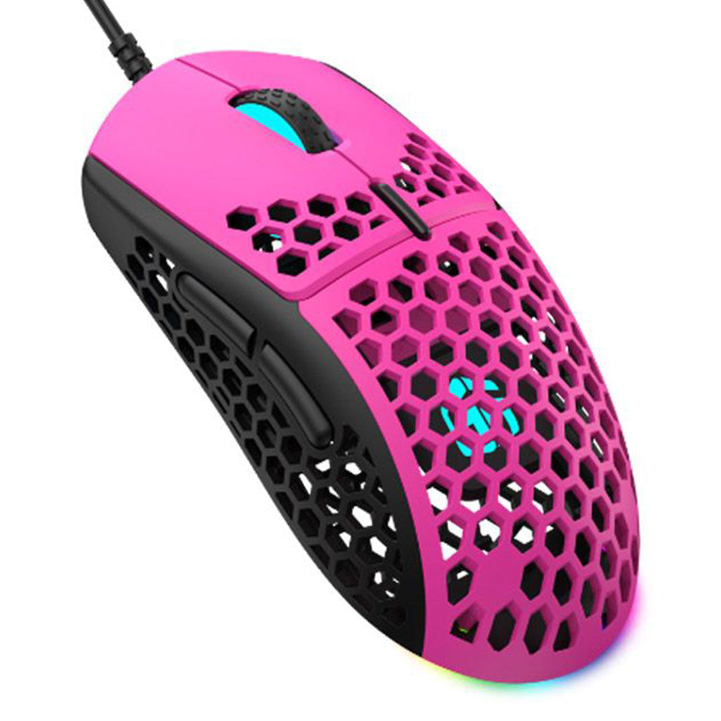 A Photo Of GamerTek GM16 Ultralight RGB Gaming Mouse - Raspberry