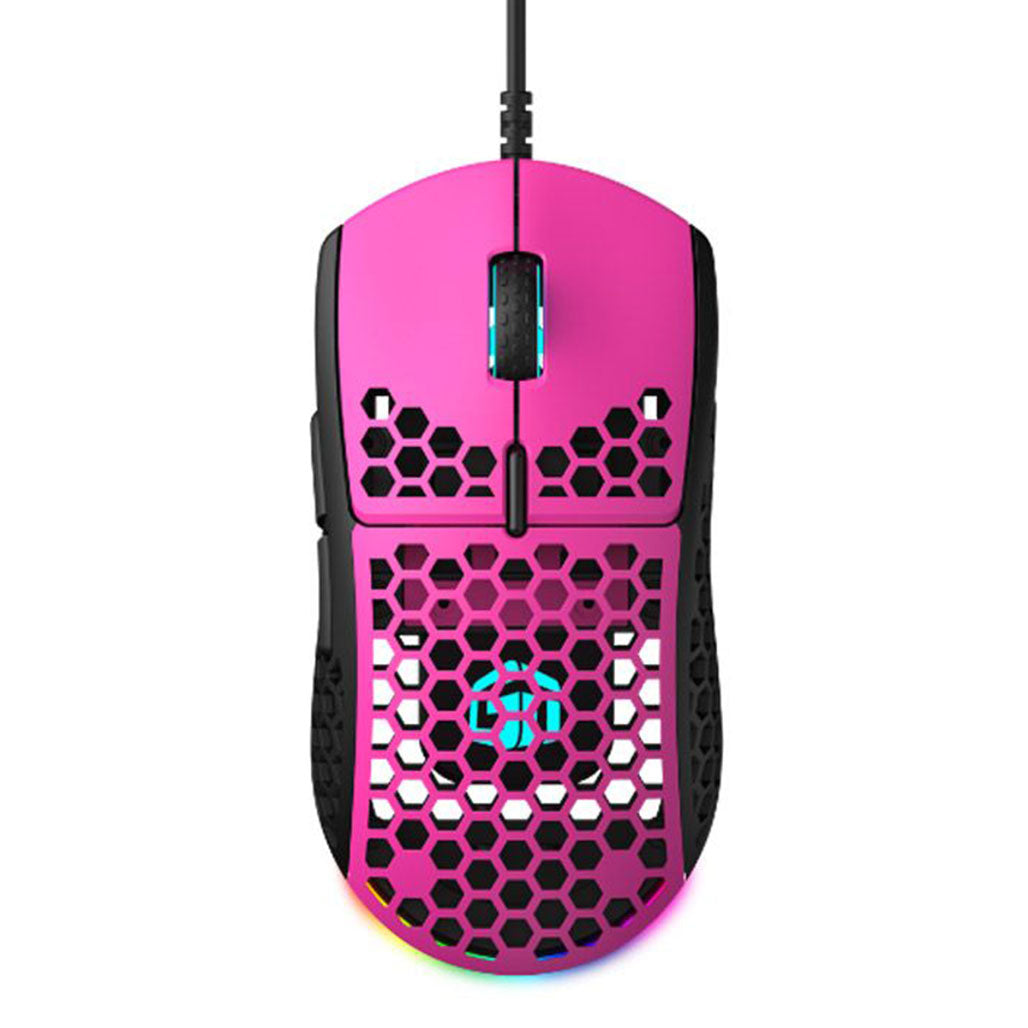 A Photo Of GamerTek GM16 Ultralight RGB Gaming Mouse - Raspberry