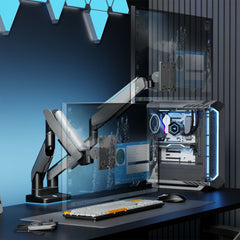 A Photo Of GamerTek Pivot Dual RGB Monitor Arm – Black