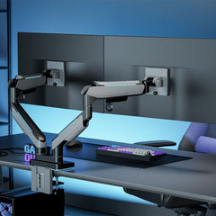 A Photo Of GamerTek Pivot Dual RGB Monitor Arm – Black