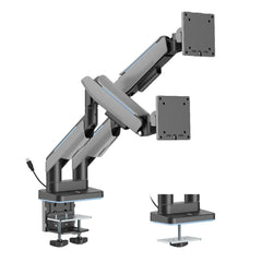 A Photo Of GamerTek Pivot Dual RGB Monitor Arm – Black