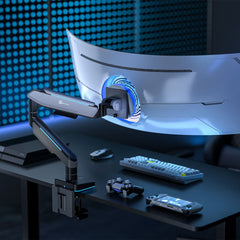 A Photo Of GamerTek Pivot Single RGB Monitor Arm