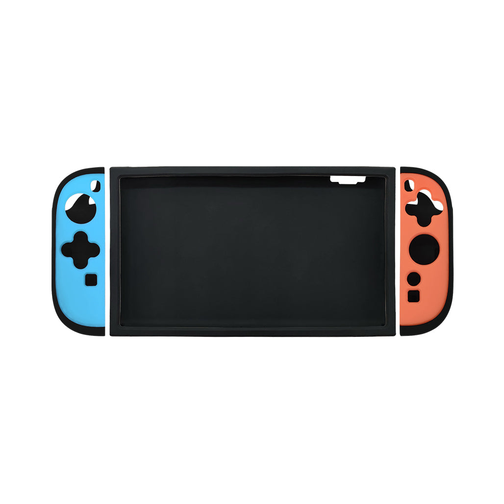 A Photo Of GamerTek Protective Silicone Case for Nintendo Switch 2 – Blue & Red Grip Cover