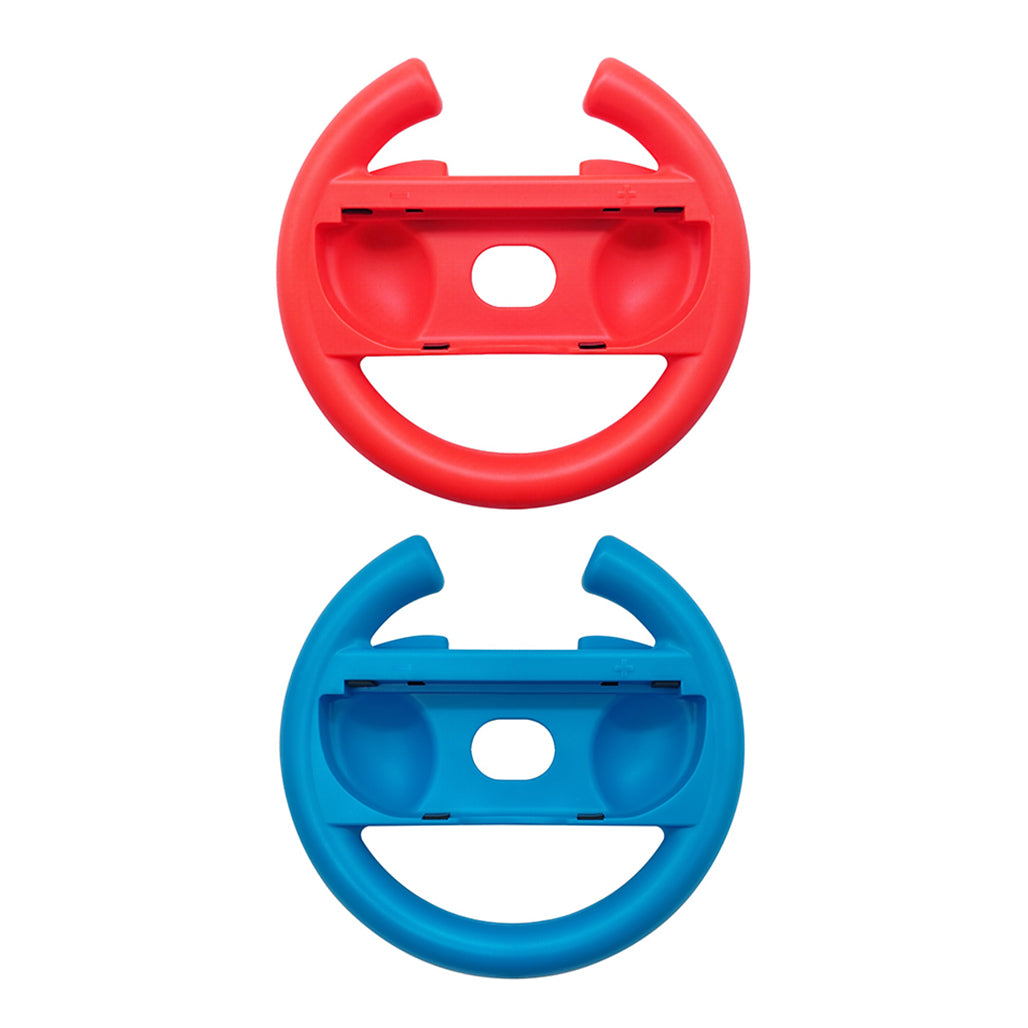 A Photo Of GamerTek Racing Steering Wheel 2-Pack for Nintendo Switch 2 – Red & Blue Joy-Con Controllers Compatible