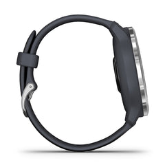 A Photo Of Garmin Venu 2 - Silver Stainless Steel Bezel with Granite Blue Case and Silicone Band | 010-02430-00