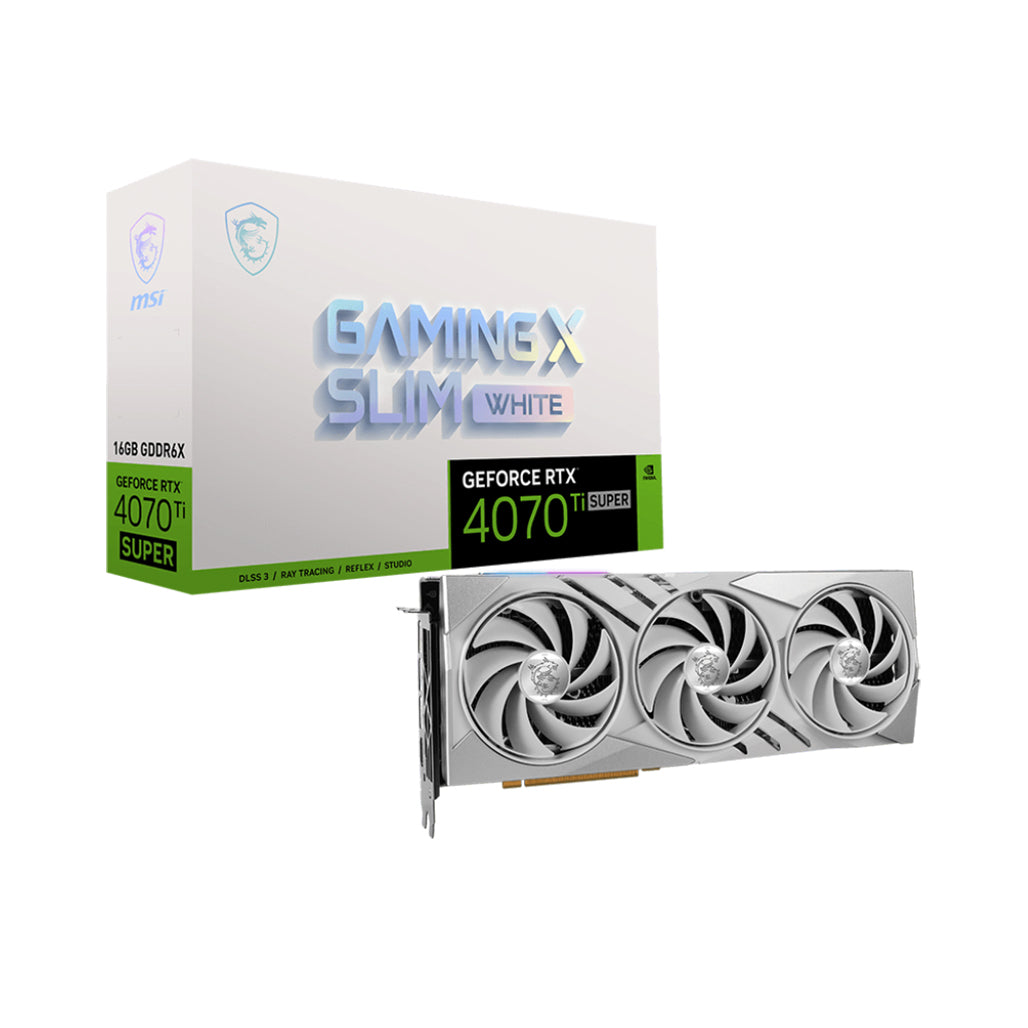 A Photo Of MSI GeForce RTX 4070 Ti SUPER GAMING X SLIM WHITE – 16GB GDDR6X GPU