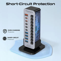 A Photo Of Promate GegaTower-60W | Fast Charging Multi-Port USB-C Hub with 5Gbps Data Transfer